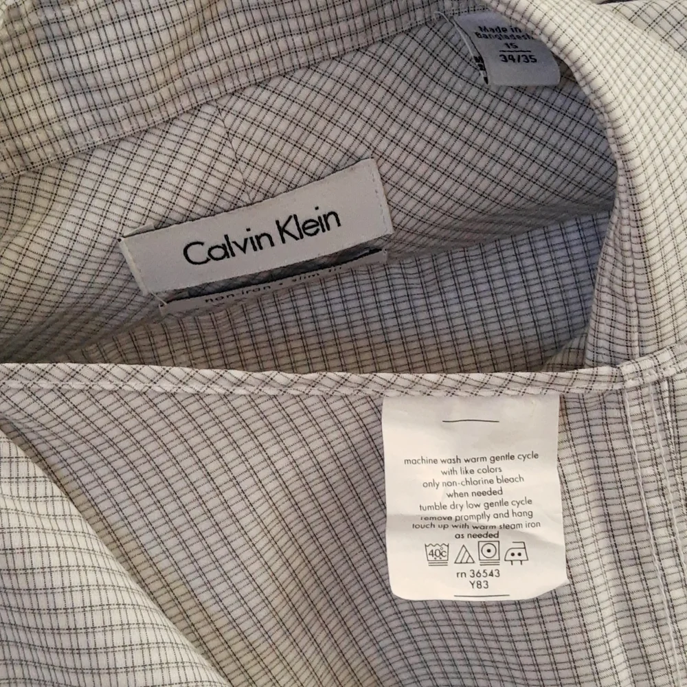 Calvin Klein Cotton Dress Shirt Men's Slim Fit Size M 15-inch neck - Picture 7 of 8